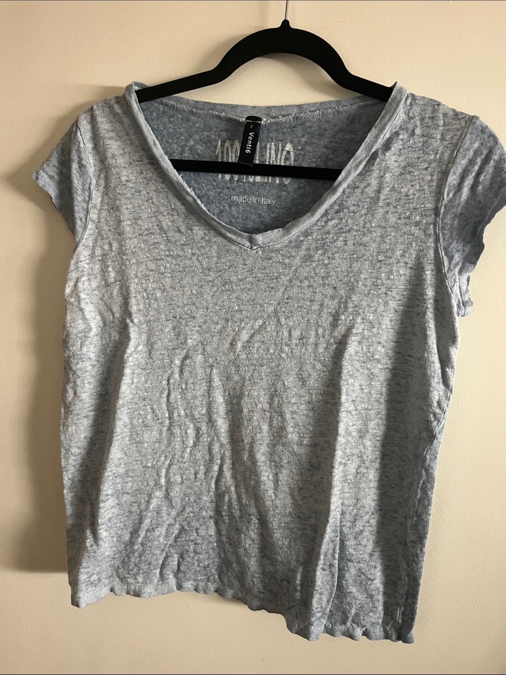 Vince Light Heather Light Blue V-Neck Short Sleeve Tee